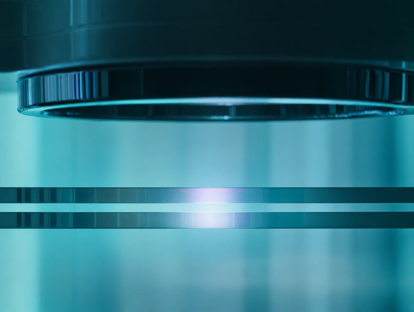 Optical sensing reader with a glowing measurement beam